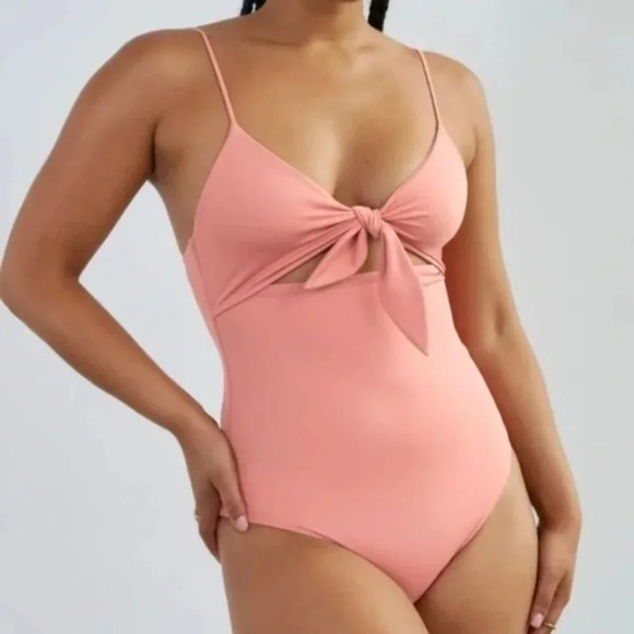 Aritzia Wilfred Noe Bodysuit Bathing Suit NWT Melon Blush Pink Size  Medium - Picture 5 of 10